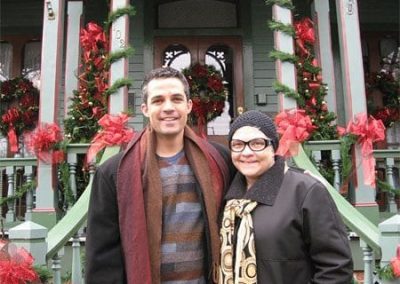 Guest Photos- Happy young couple outside Queen Victoria building.