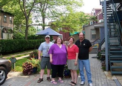Guest Photos- Two couples standing outside of the Queen Victoria